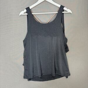Lululemon Reenergized 2-in-1 Tank Womens 6 Gray Energy Built-In Bra Yoga Pilates